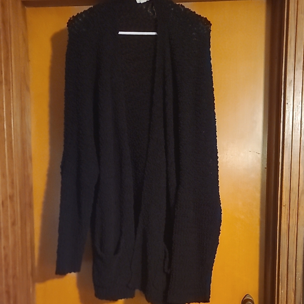 Cupio Deep Plum Textured Cardigan